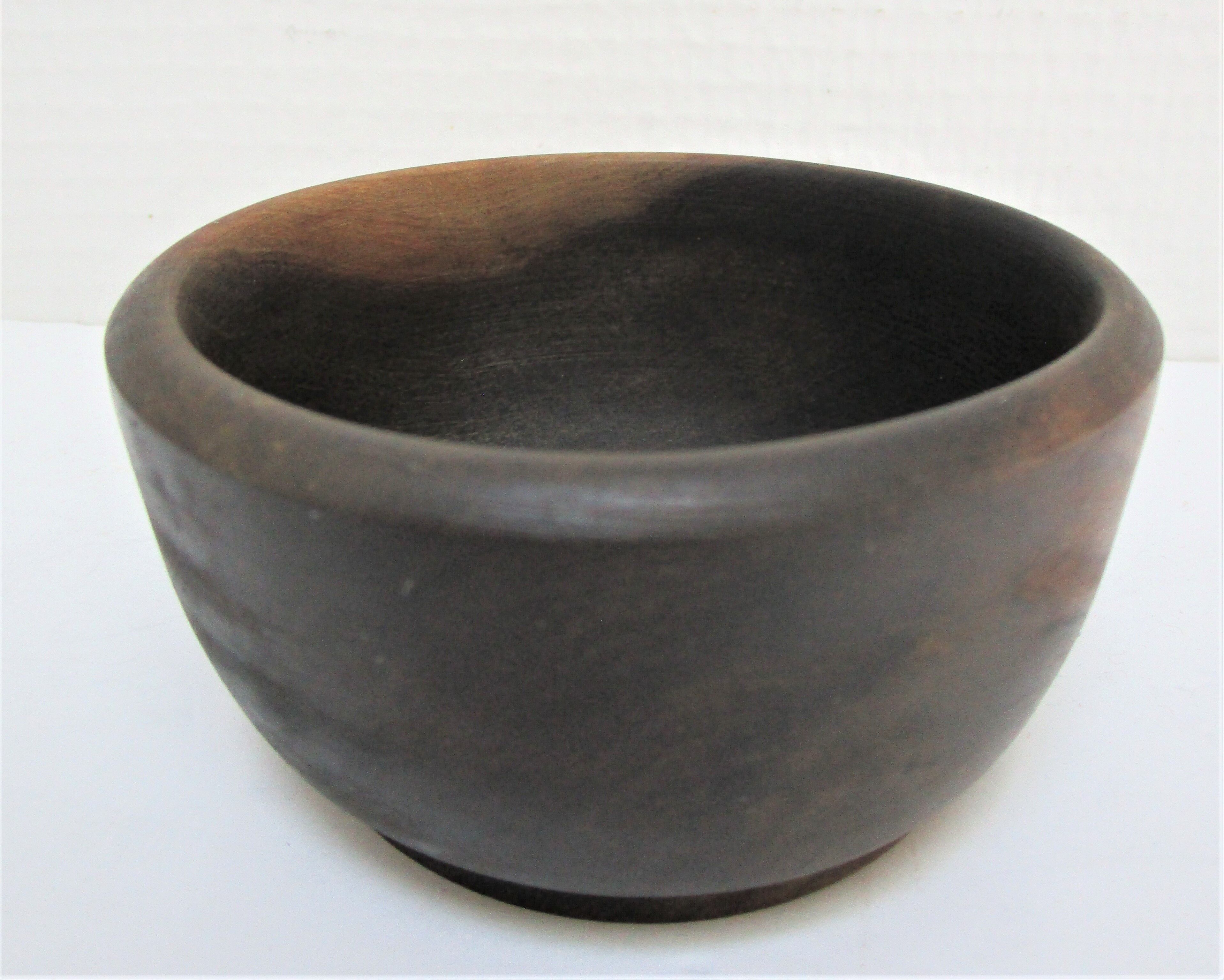 Three bowls solid wood turned patinated vintage