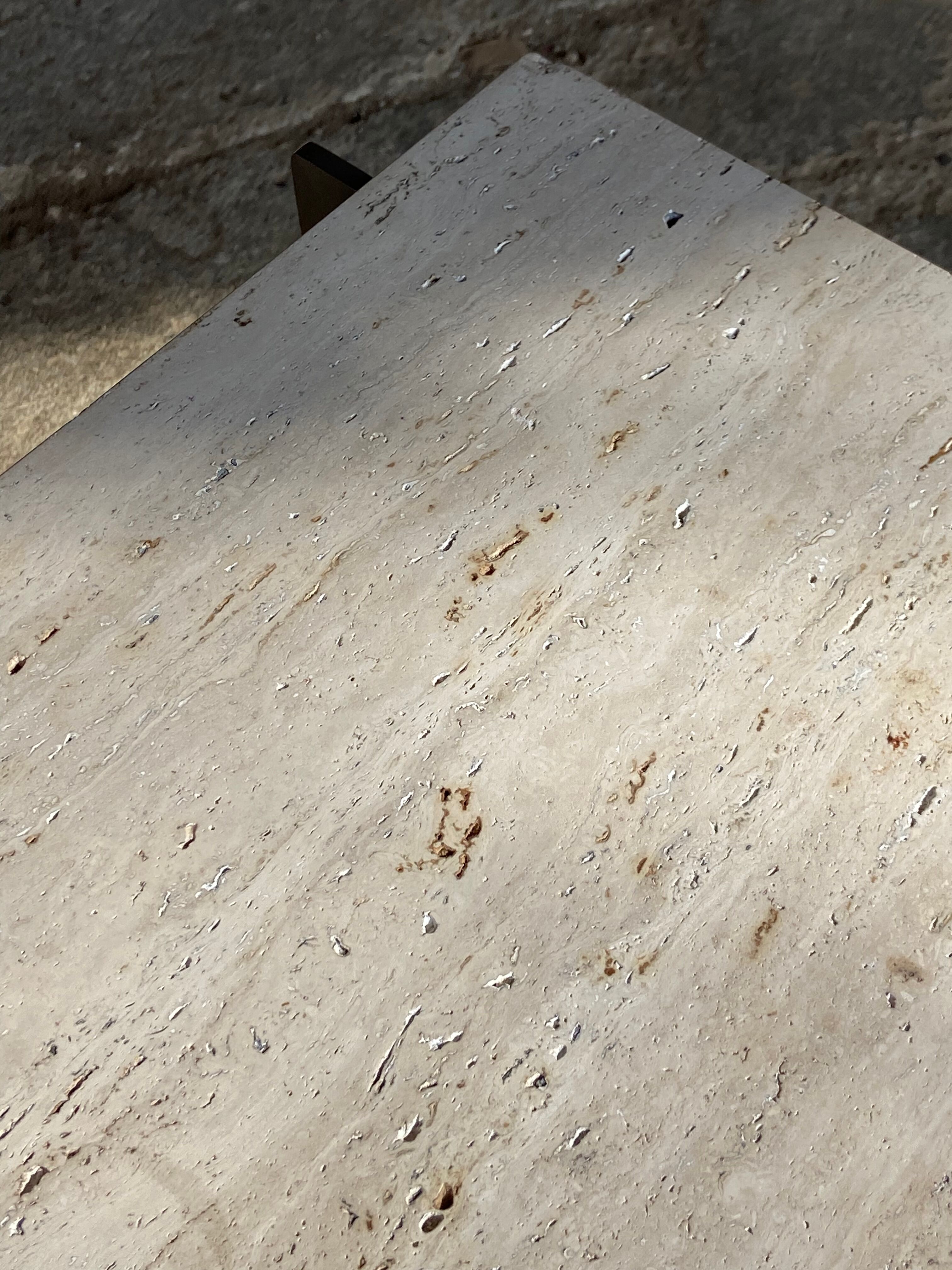 1970 rectangular travertine coffee table
