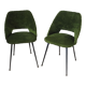 Pair of chairs tonneau moumoute green feet metal compass