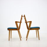 1960s Set of Four Oak Dining Chairs, Czechoslovakia
