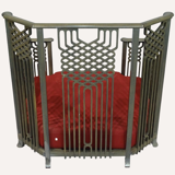 Italian large "chinoiserie" lounge chair by Giorgetti, 1970s-1980s