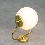Vintage Italian Mid-century Brass and Opaline Wall Lamp