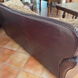 Leather and fabric sofa