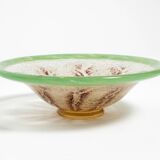 Three large colored 1930s glass bowls by Karl Wiedmann for WMF Ikora