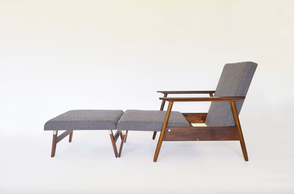 Convertible armchair by V. E. Cukermanienė for Vilniaus Baldų Kombinatas, 1964