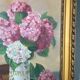 Watercolor bouquet of hydrangeas still life 20th golden frame