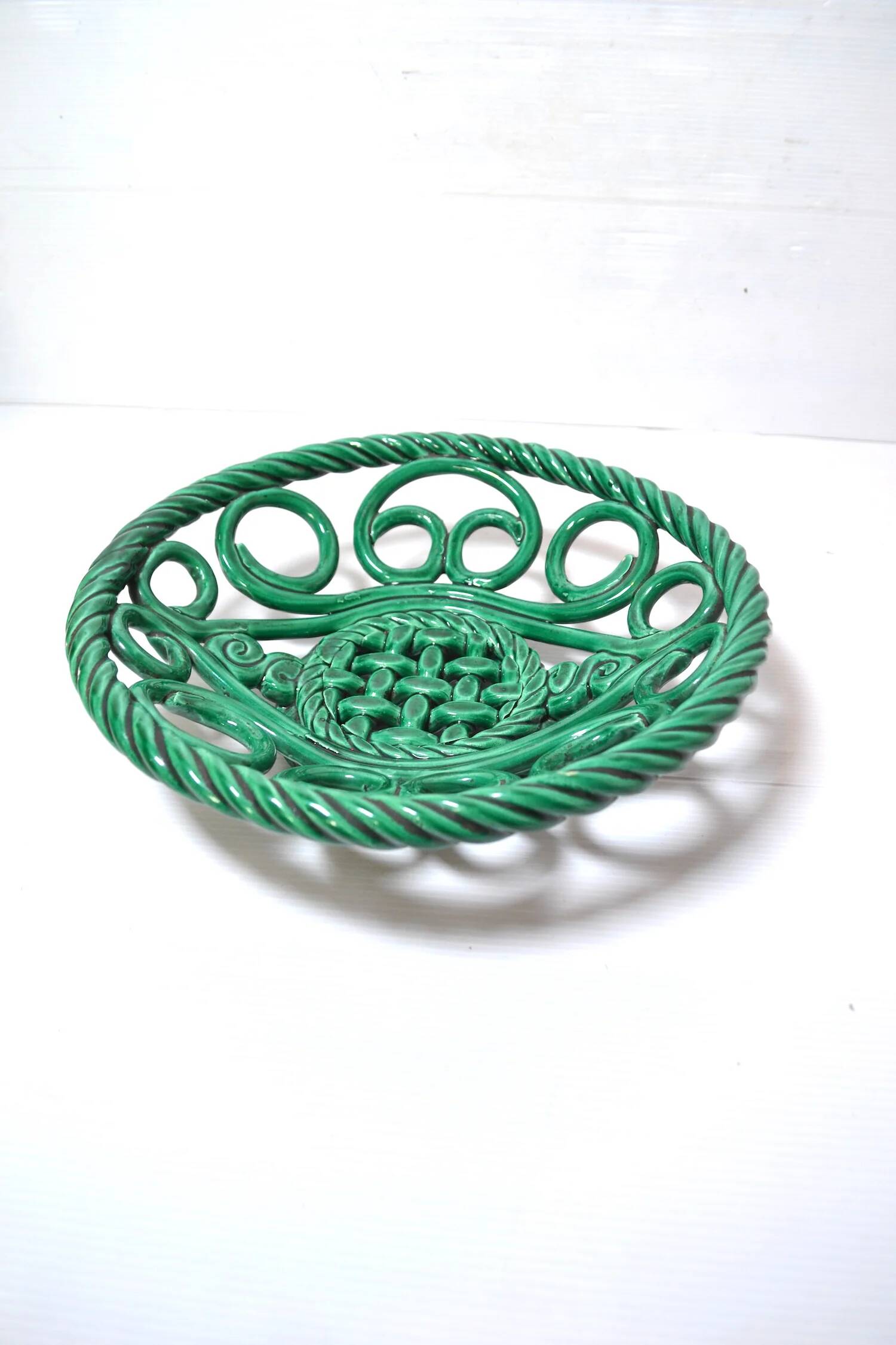 Woven ceramic basket