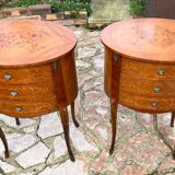 Pair of marquetry bedside tables