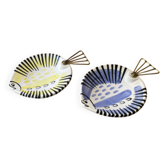 Vallauris ceramic fish pocket 1960