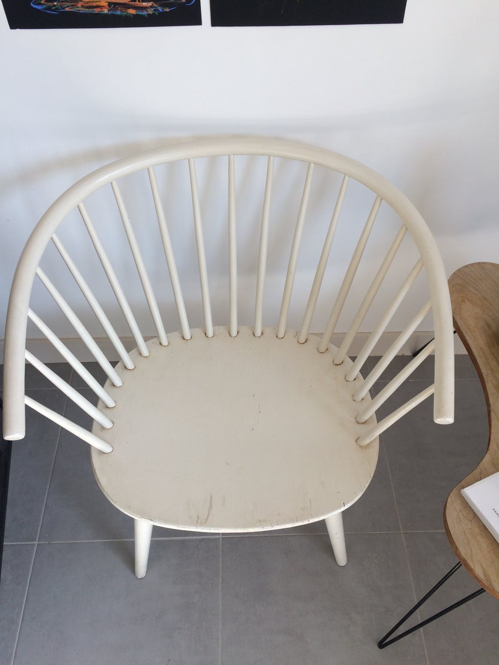 Fauteuil scandinave bois blanc