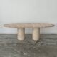 Oval travertine coffee table