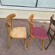 set of 6 mismatched vintage wooden bistro chairs