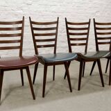 'Quattro Colori' Teak and Leatherette Dining Chairs