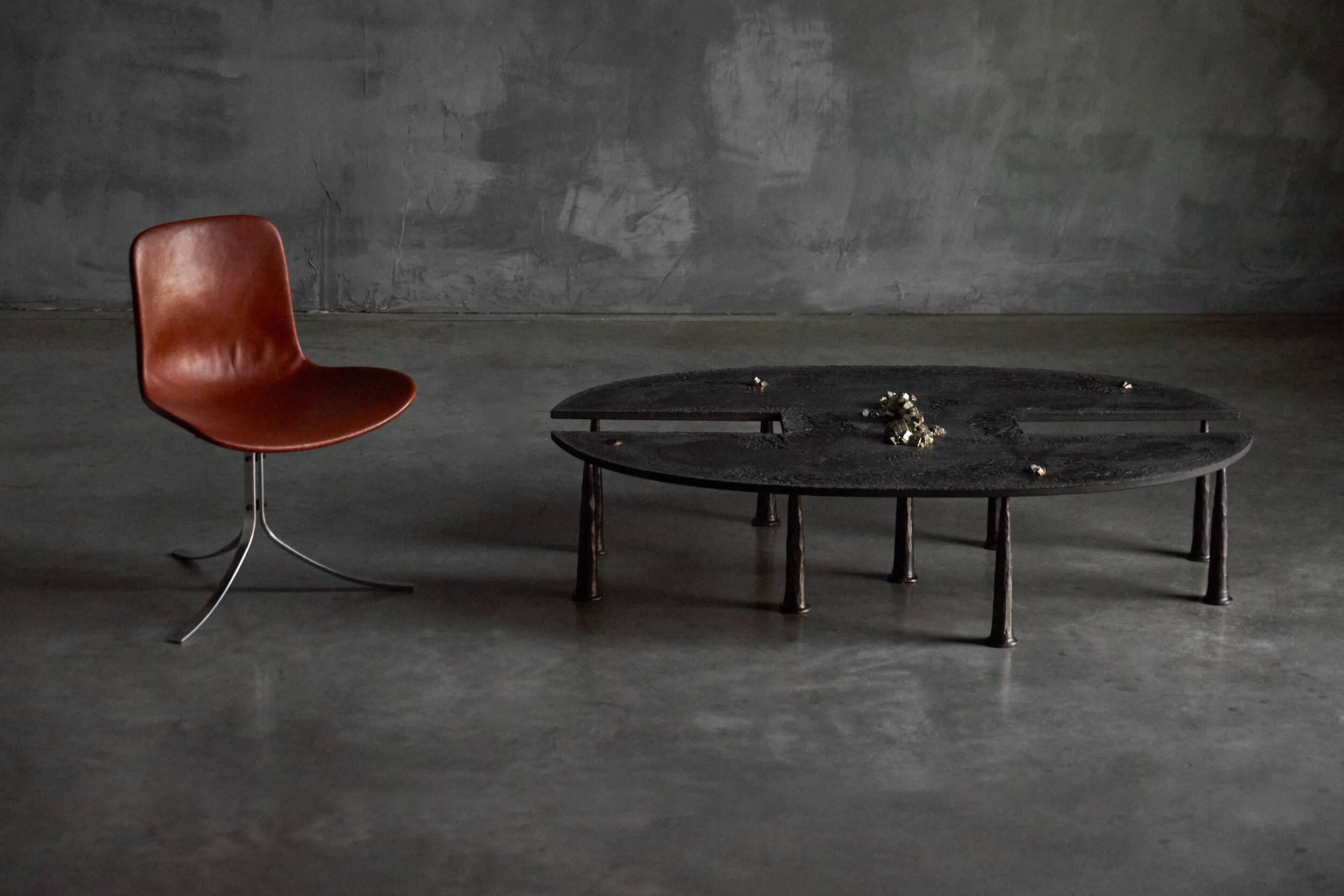 Thomas Serruys iron brutalist coffee table, Belgium, 2019