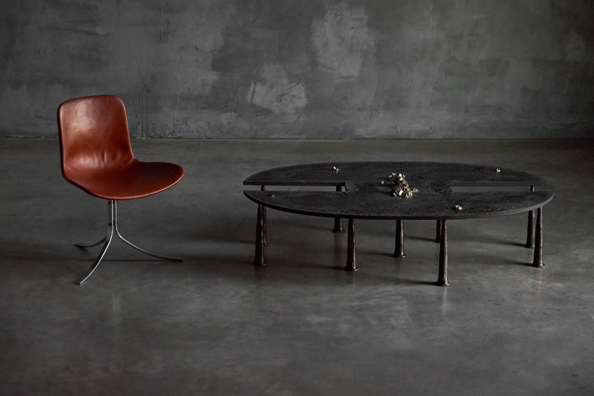 Table basse en fer brutaliste de Thomas Serruys, Belgique, 2019
