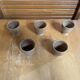 Set of 5 Vintage Beige Stoneware Egg Cups
