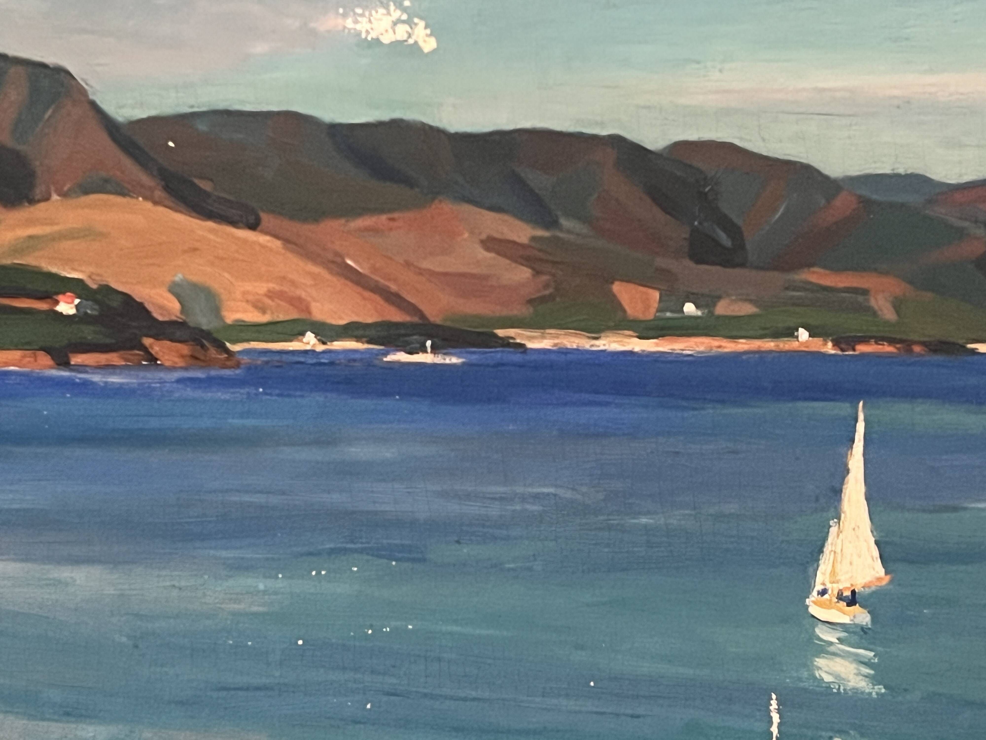 "View of the AGUAY Bay" Oil on canvas by Edmond ASTRUC 20th century