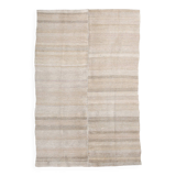 5x8 Beige & Cream Striped Kilim Rug, 160x234Cm