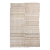 5x8 Beige & Cream Striped Kilim Rug, 160x234Cm