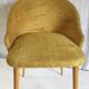 Vintage chair in wood and old gold fur - 50s/60s
