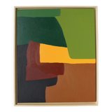 Palette of green, acrylic on canvas