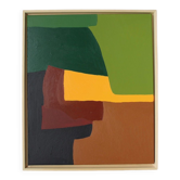 Palette of green, acrylic on canvas