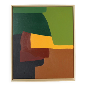 Palette of green, acrylic on canvas
