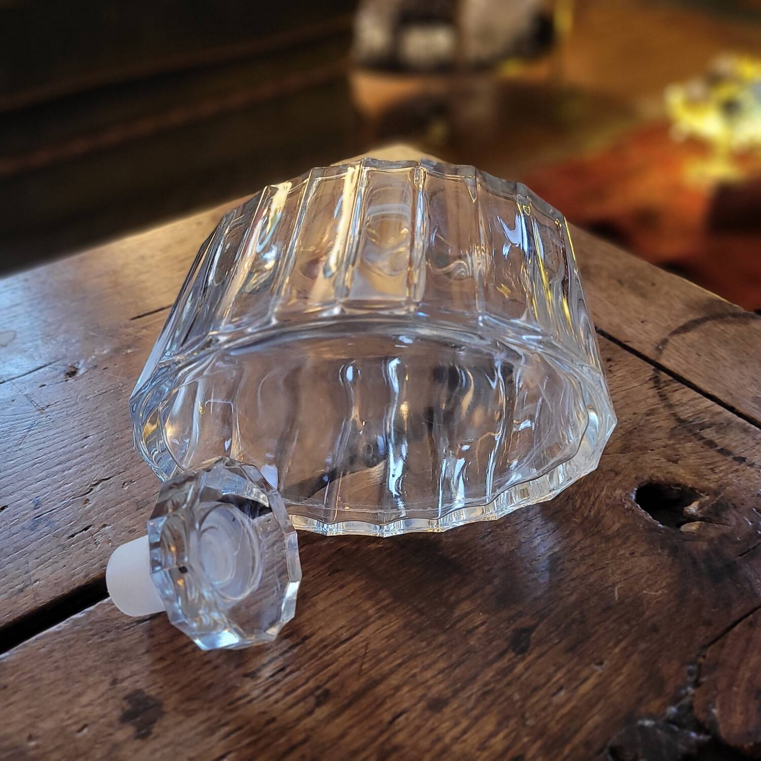 Molded glass carafe – perfume bottle style – 1970s–1990s