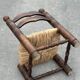 Low chair in oak and straw vintage design 60s