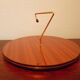 Serving dish, cheese platter in formica and golden metal