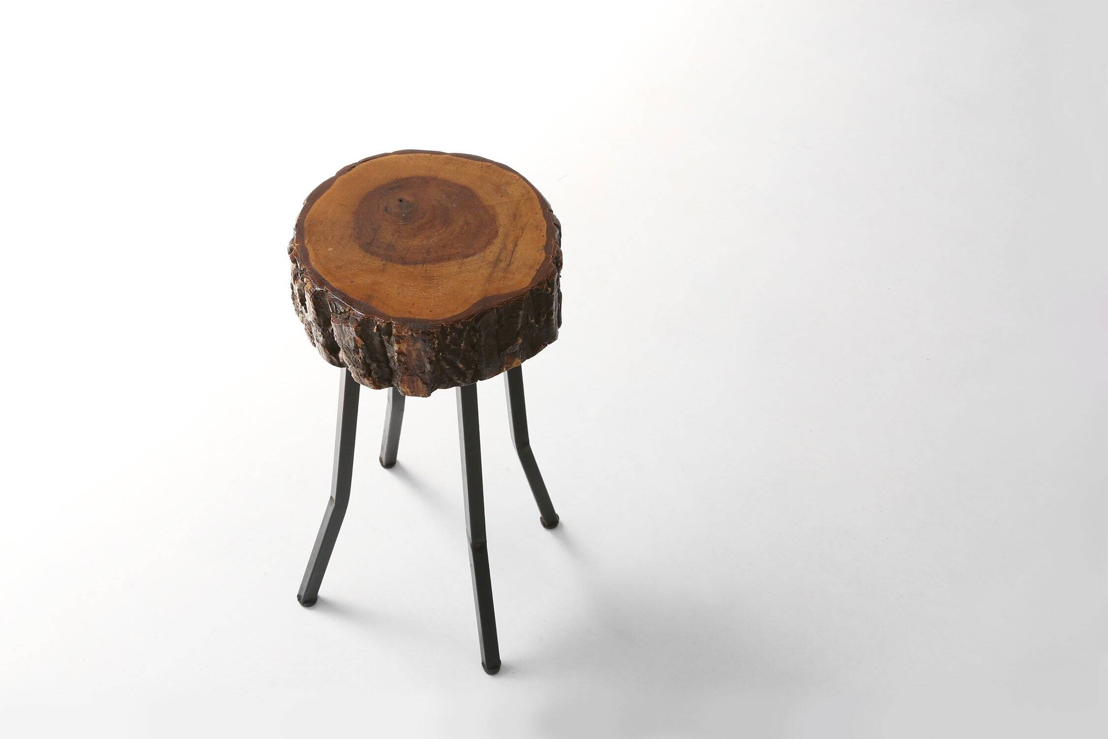 Mid‑Century Rustic French Tree Trunk Stool, France 1940s