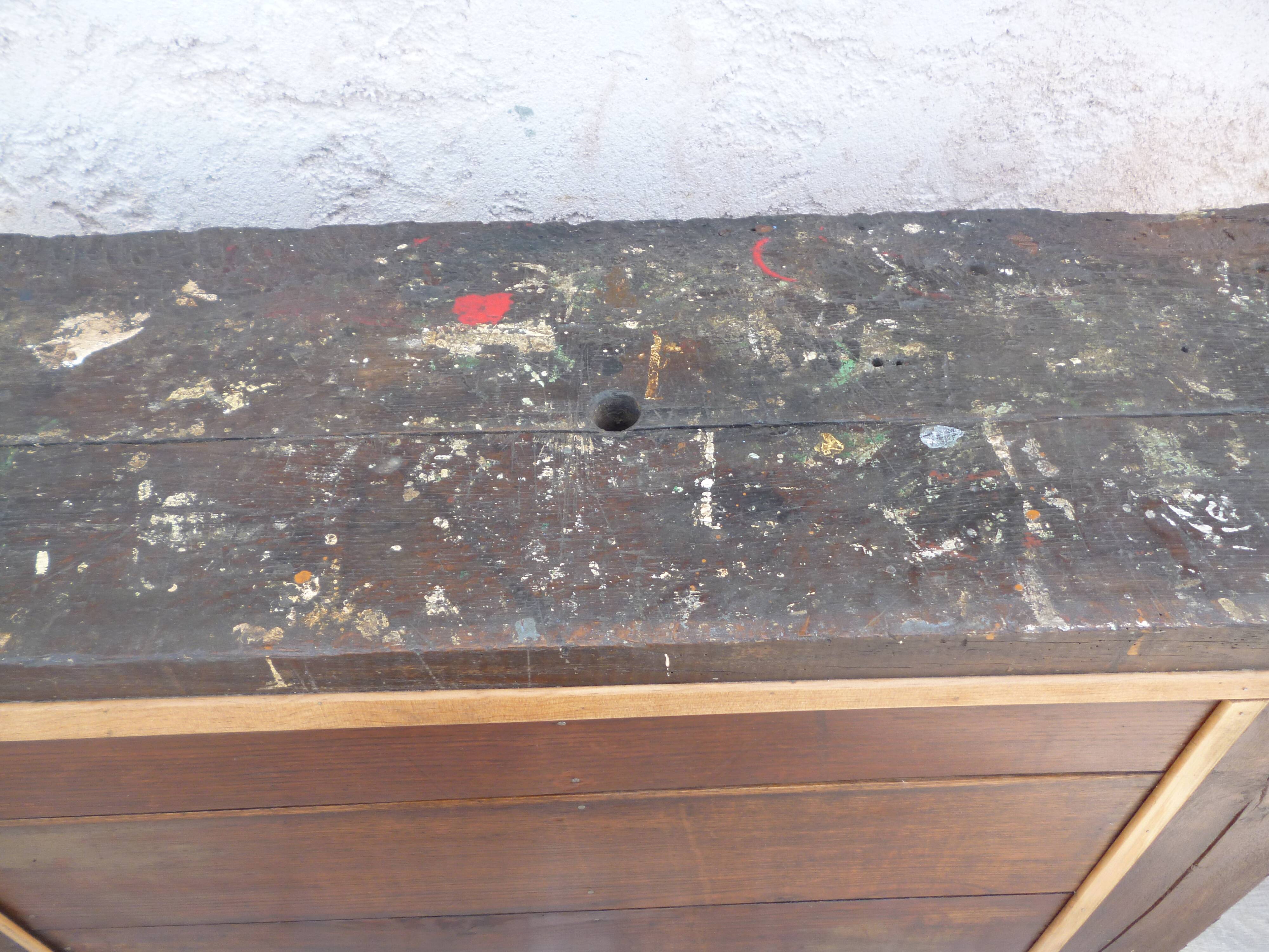 Old oak workbench
