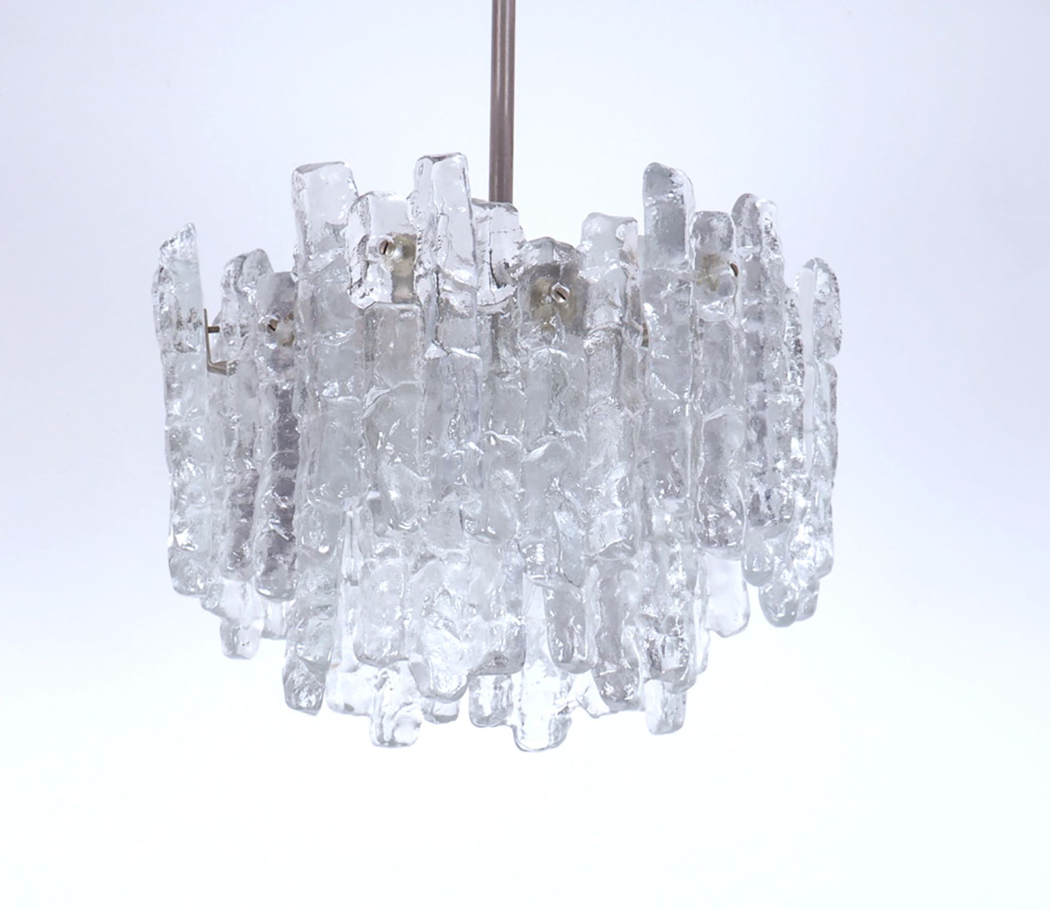 Ice Glass Chandelier by J. T. Kalmar for Kalmar Franken KG, 1960s