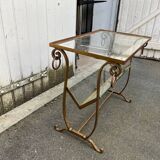 Gold magazine rack / side table, 50s
