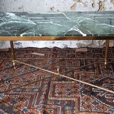 Brass coffee table and green marble