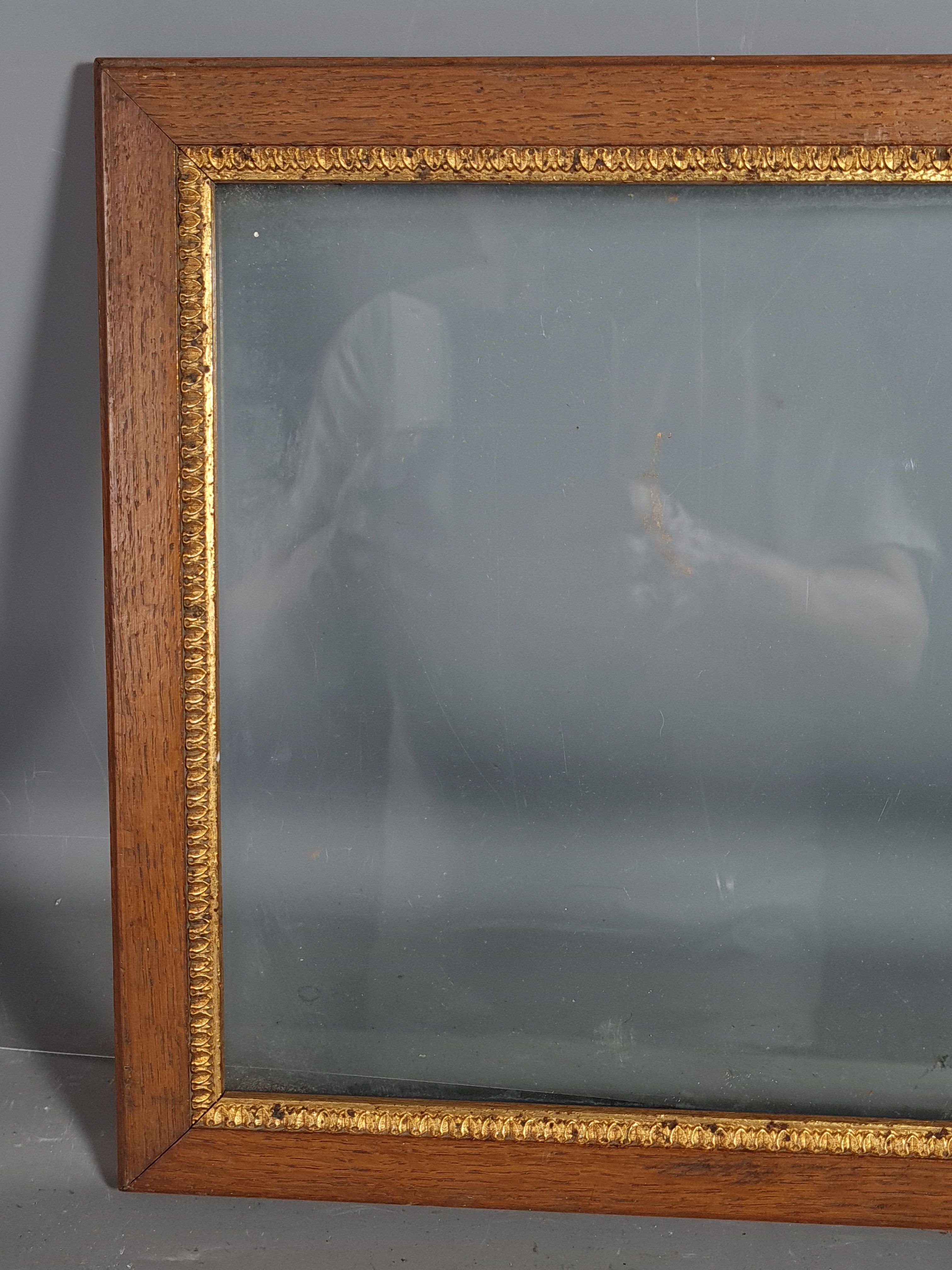 Old frame oak gilded stucco wood + glass 37.5x30 foliage 33x25.9 cm sb