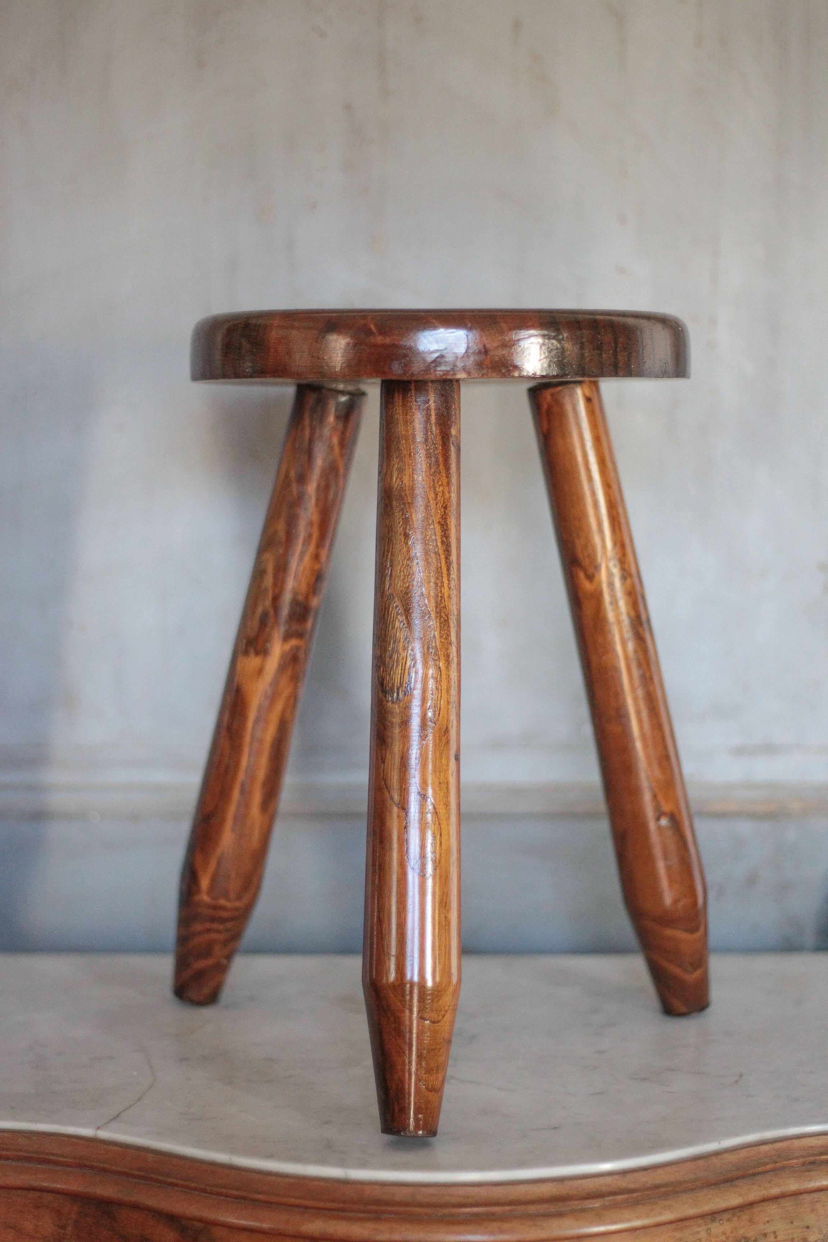 Tabouret vintage, tabouret bois, tabouret tripode , tabouret d'appoint
