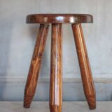 Tabouret vintage, tabouret bois, tabouret tripode , tabouret d'appoint