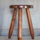 Tabouret vintage, tabouret bois, tabouret tripode , tabouret d'appoint