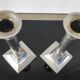 Pair of vintage silver column candlesticks