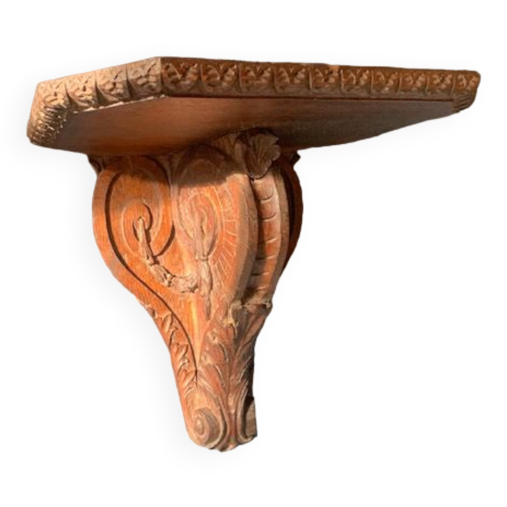 Wall console in carved wood, old harness, eighteenth century, France