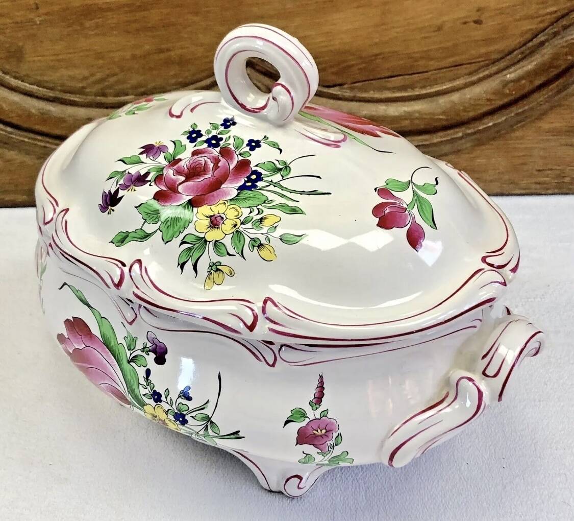 Old Lunéville oval vegetable tureen, street light model