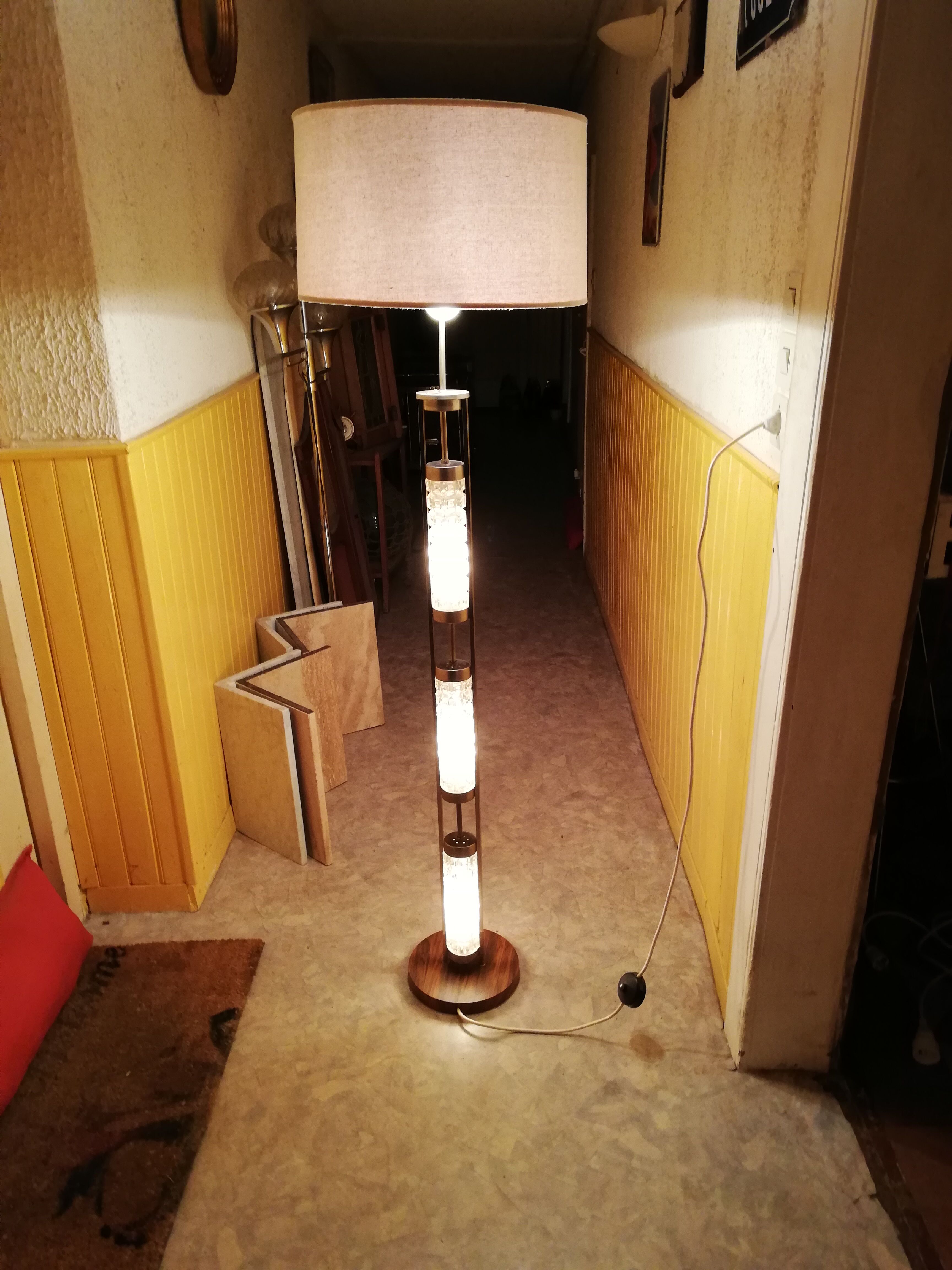 Vintage chrome and glass floor lamp 5 lights