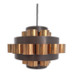 Danish copper suspension light by Werner Schou, 1970s.
