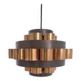 Danish copper pendant light by Werner Schou, 1970s