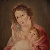 17th century Flemish oil on panel painting, Madonna and Child