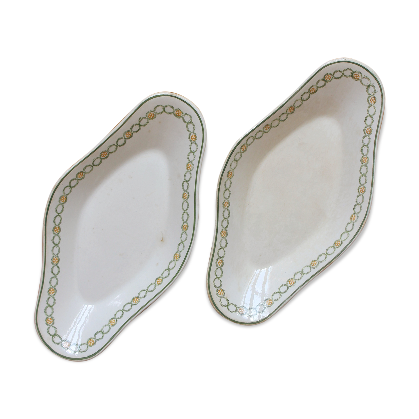 Set of 2 Longwy iron earthenware dishes