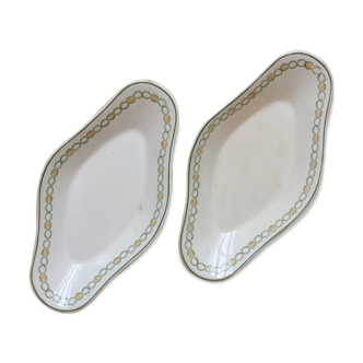 Set of 2 Longwy iron earthenware dishes