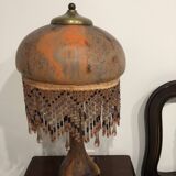 Large table lamp Verrerie de Vianne for Suberville glass and orange crystal