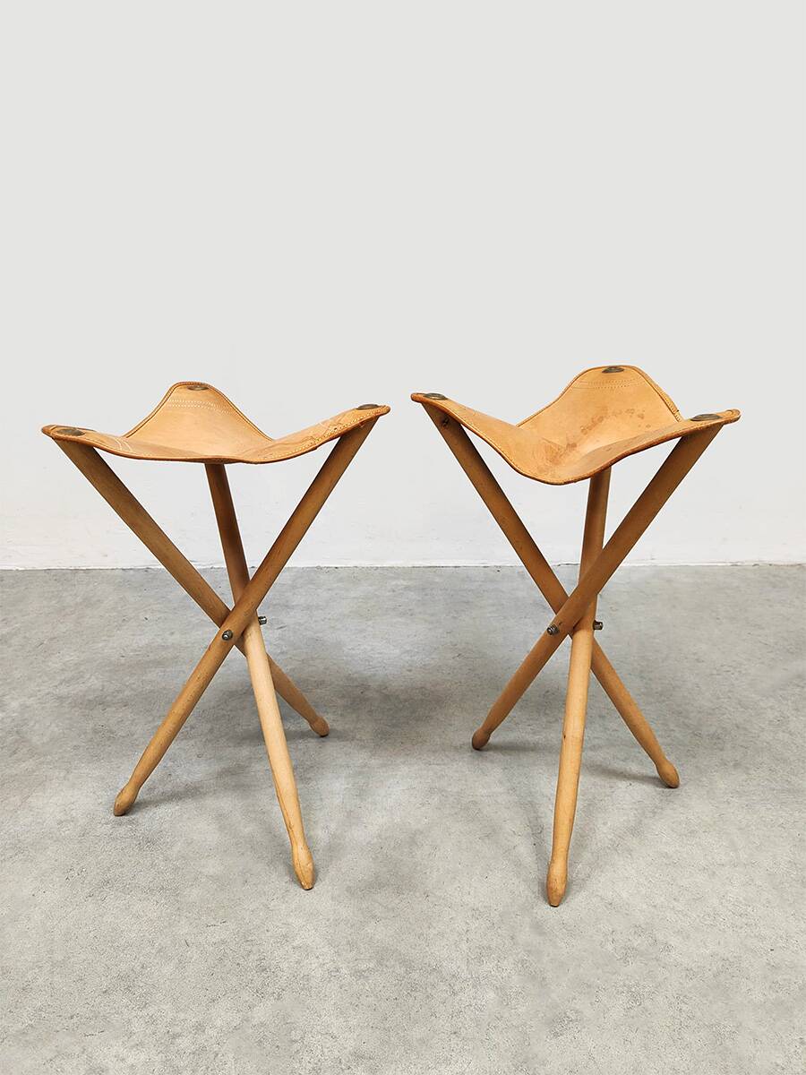 2 tabourets pliants vintage